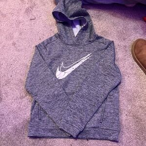 Nike Heathered Gray Hoodie with White Swoosh